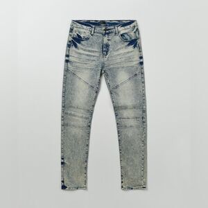 Reason Premium Denim Straight Fit Jeans In Blue Wash